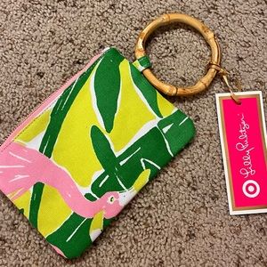 BNWT Lilly Pulitzer For Target Wristlet with Bamboo Handle